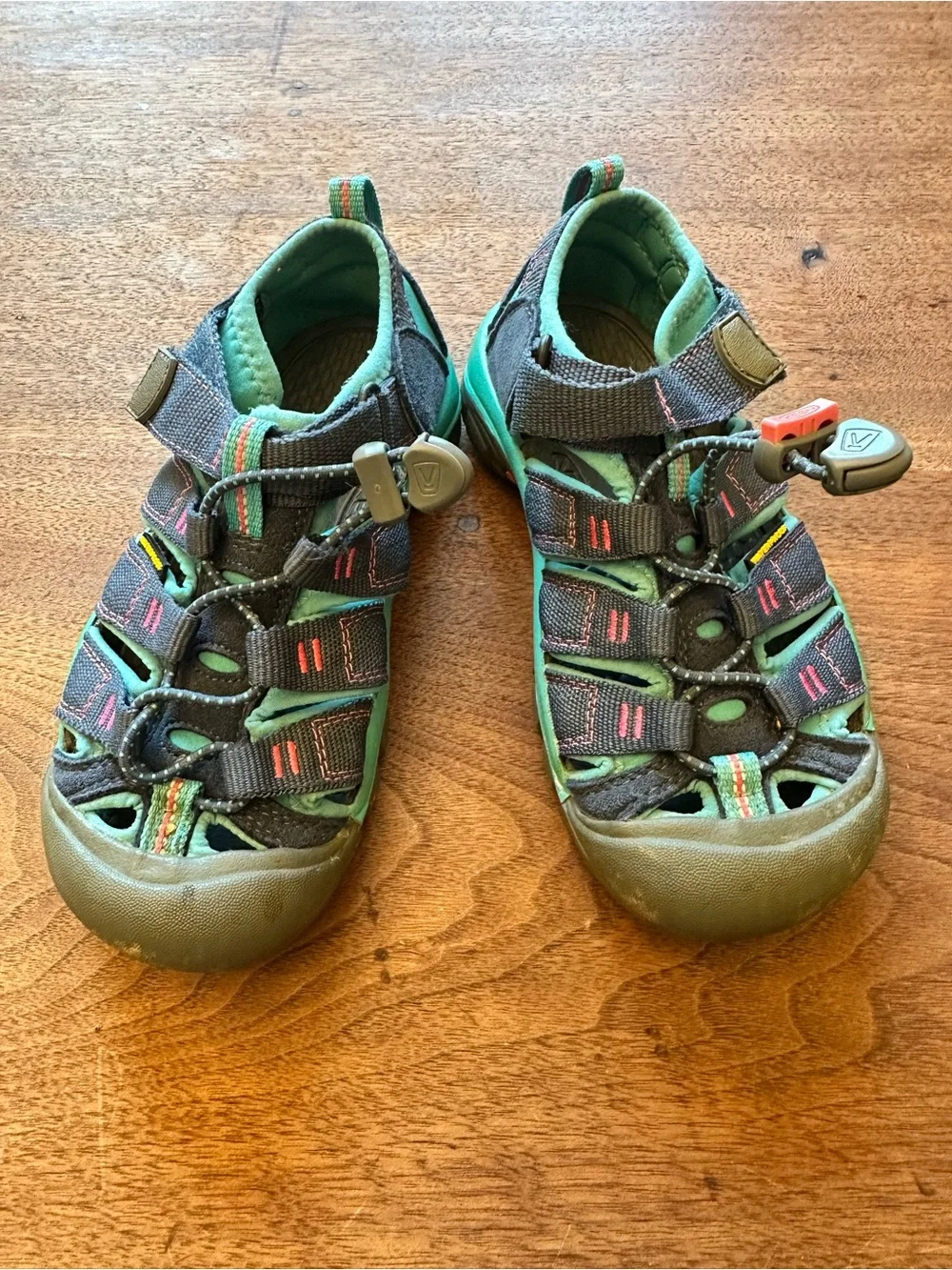 Keens- Kids size 1 - Outdoor waterproof Sandals - Navy, Teal & Pink